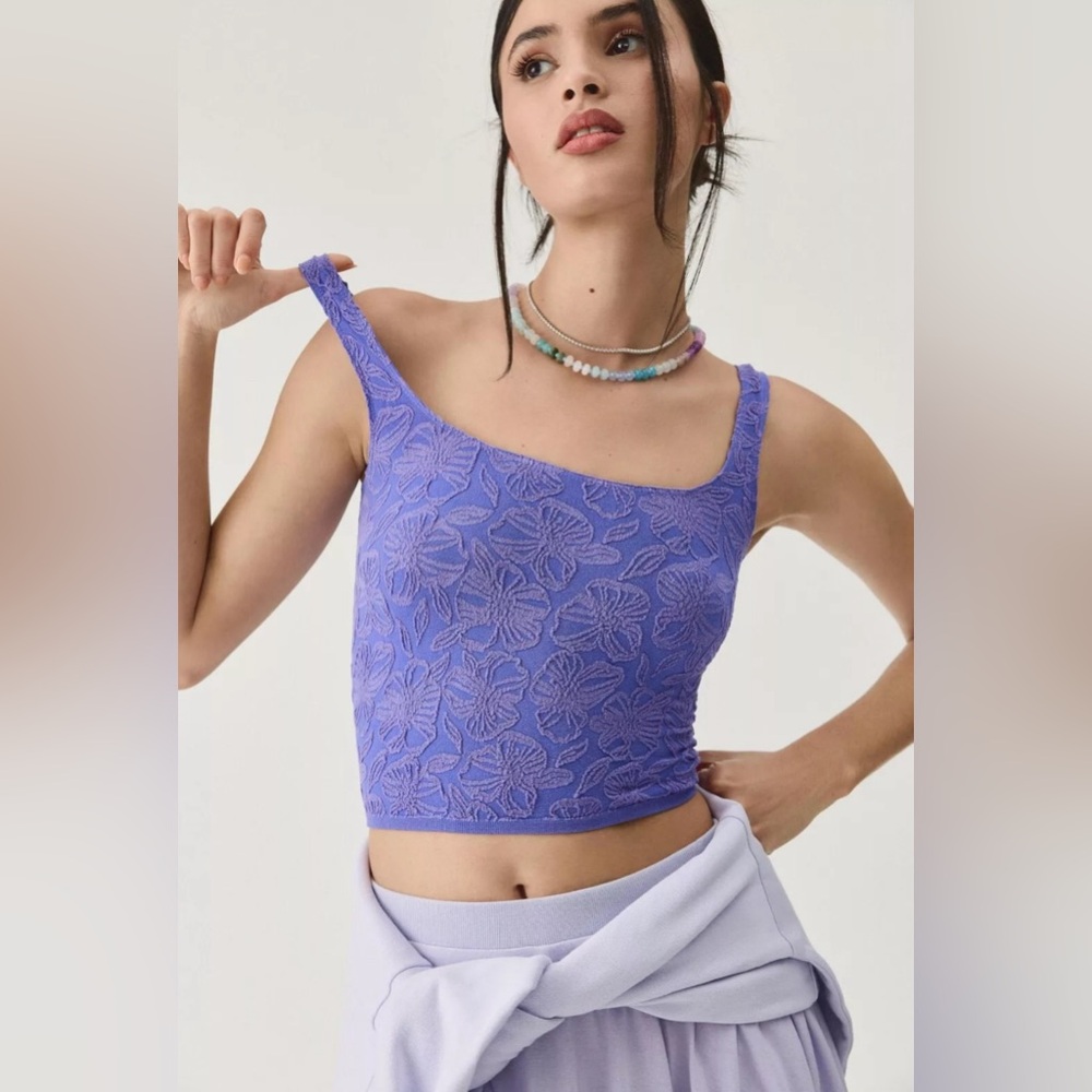 by Anthropologie Women’s Hannah Seamless Textured Tank in Purple